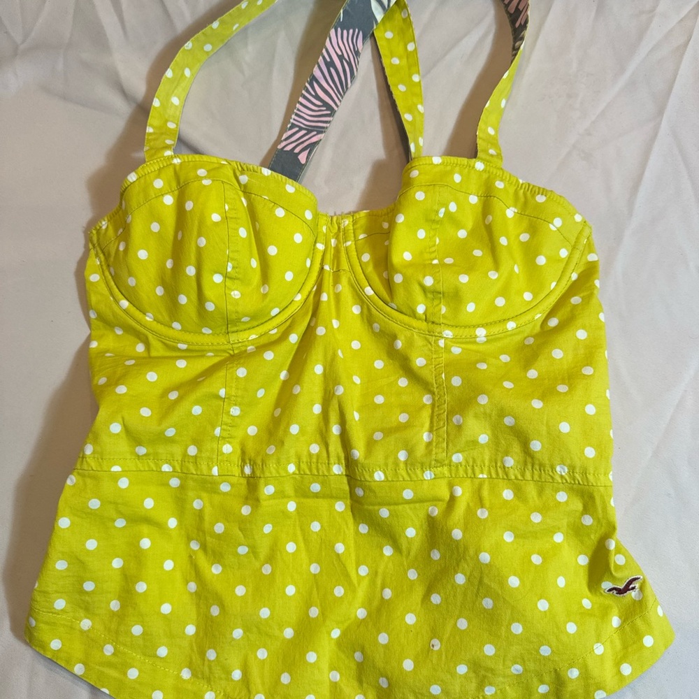 Hollister Lime Green Smocked Top